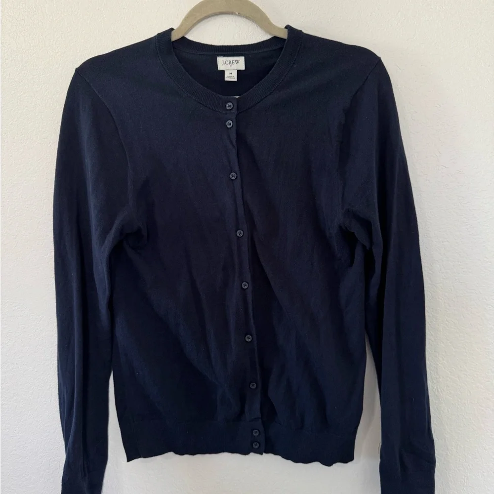 J. Crew Navy Classic Cardigan - Picture 3 of 8